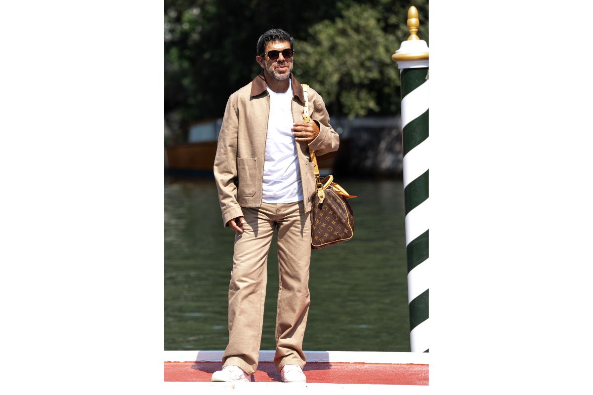 Pierfrancesco Favino In Louis Vuitton Arriving For The 81st Venice International Film Festival