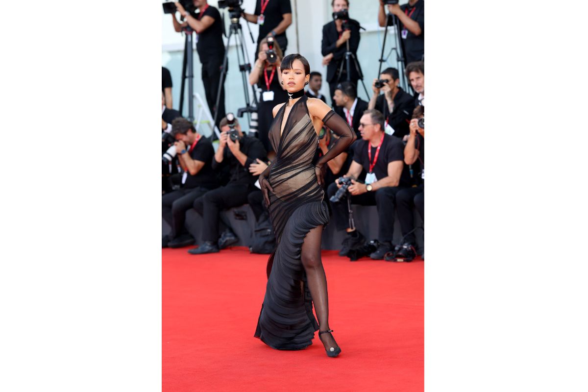 Taylor Russell In Schiaparelli At The 81st Venice International Film Festival