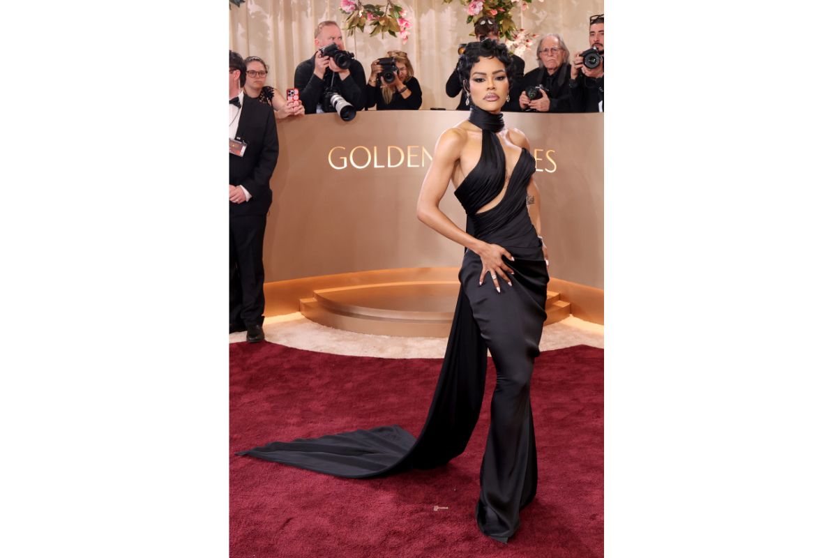 Teyana Taylor Wears Custom Schiaparelli Haute Couture To The Golden Globes