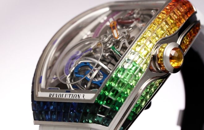 Franck Muller Reveals Its New Vanguard™ Revolution 3 Skeleton Rainbow Watch