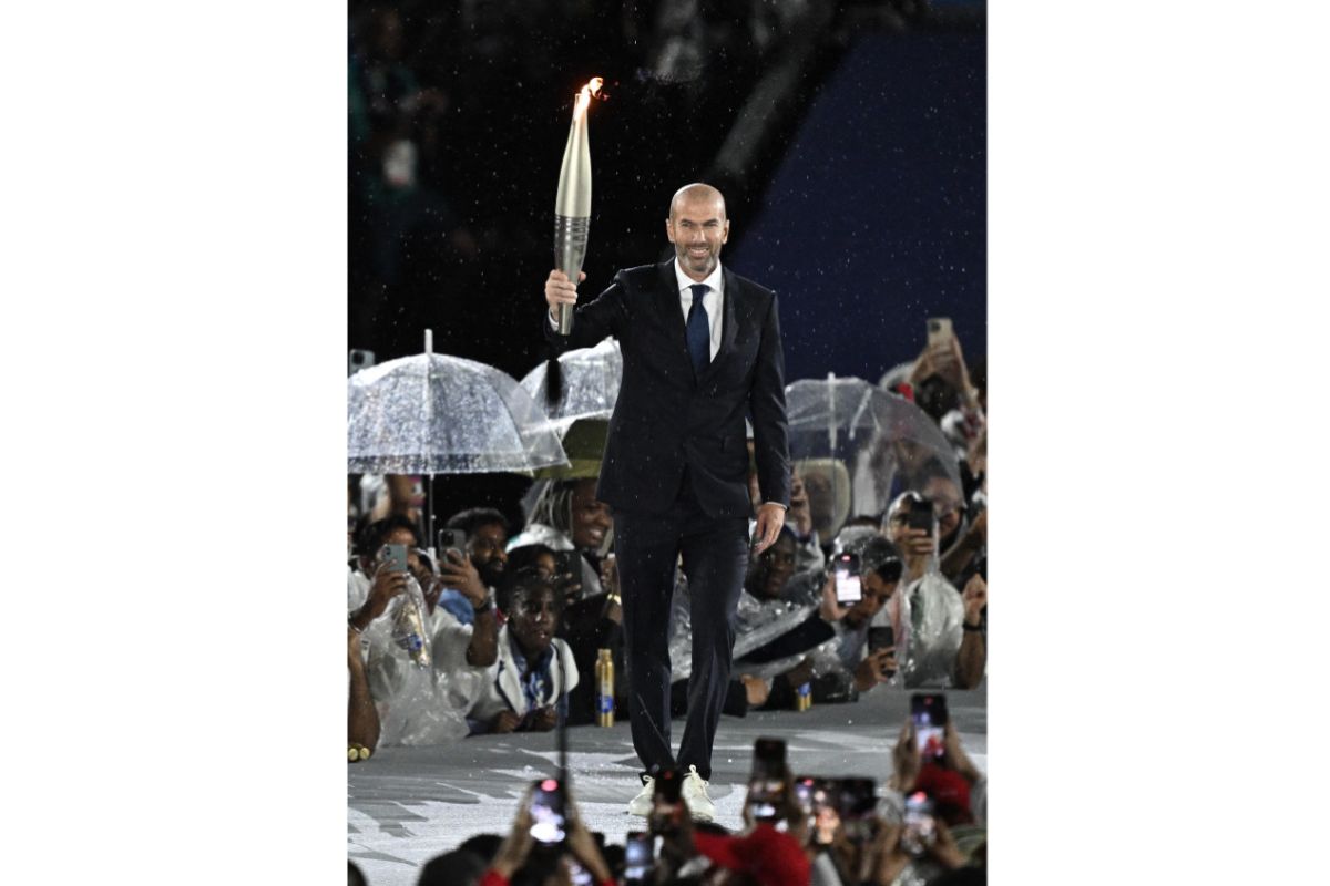 Zinédine Zidane In Zegna At The Opening Ceremony Of The Olympics Games Paris 2024