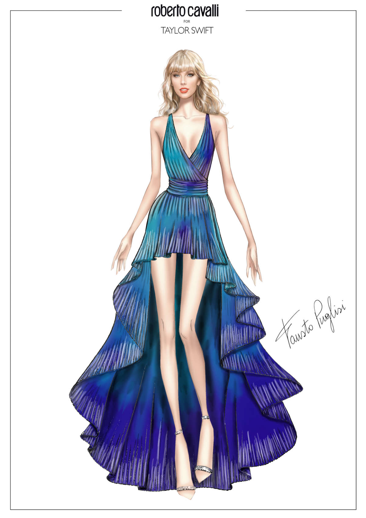 Taylor Swift In Custom Roberto Cavalli Couture During The Eras Tour