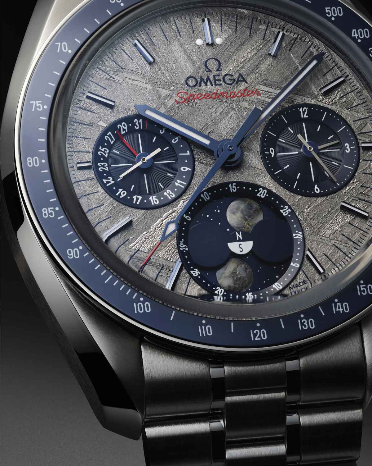 OMEGA Launches Its New Speedmaster Moonphase Meteorite