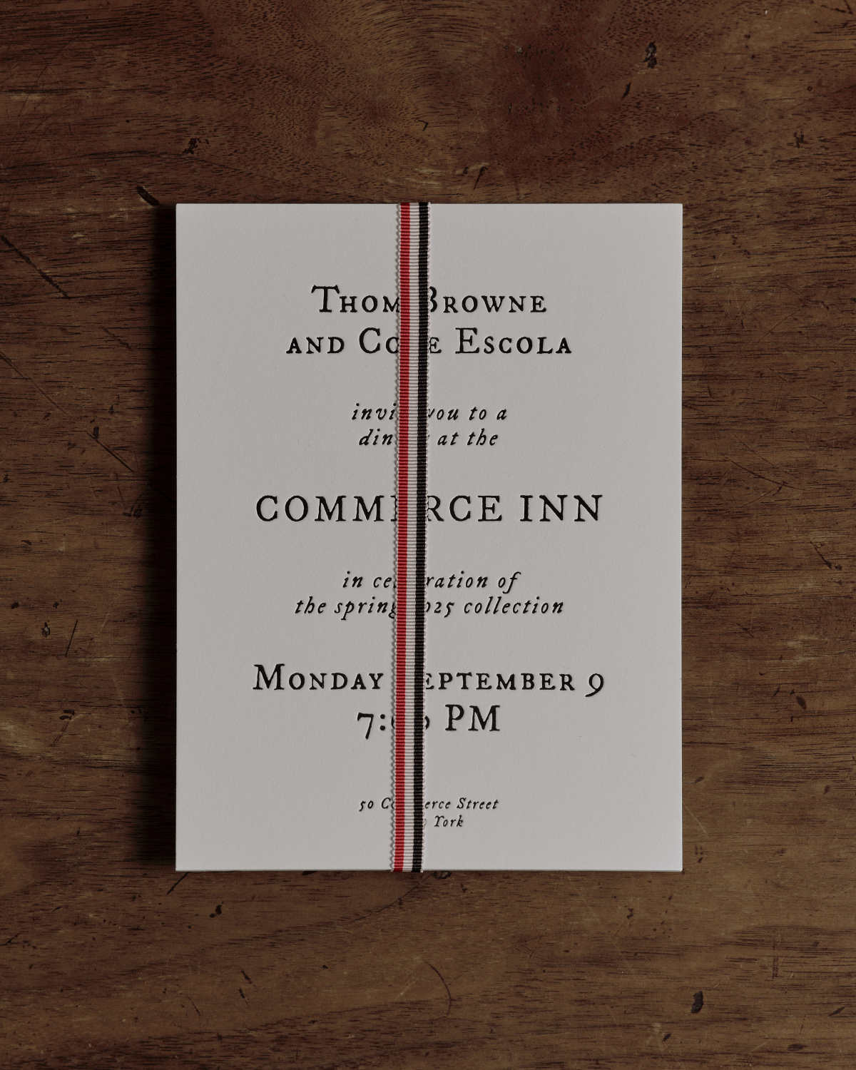 Thom Browne Introduces Its Spring 2025 Collection At The Commerce Inn, New York