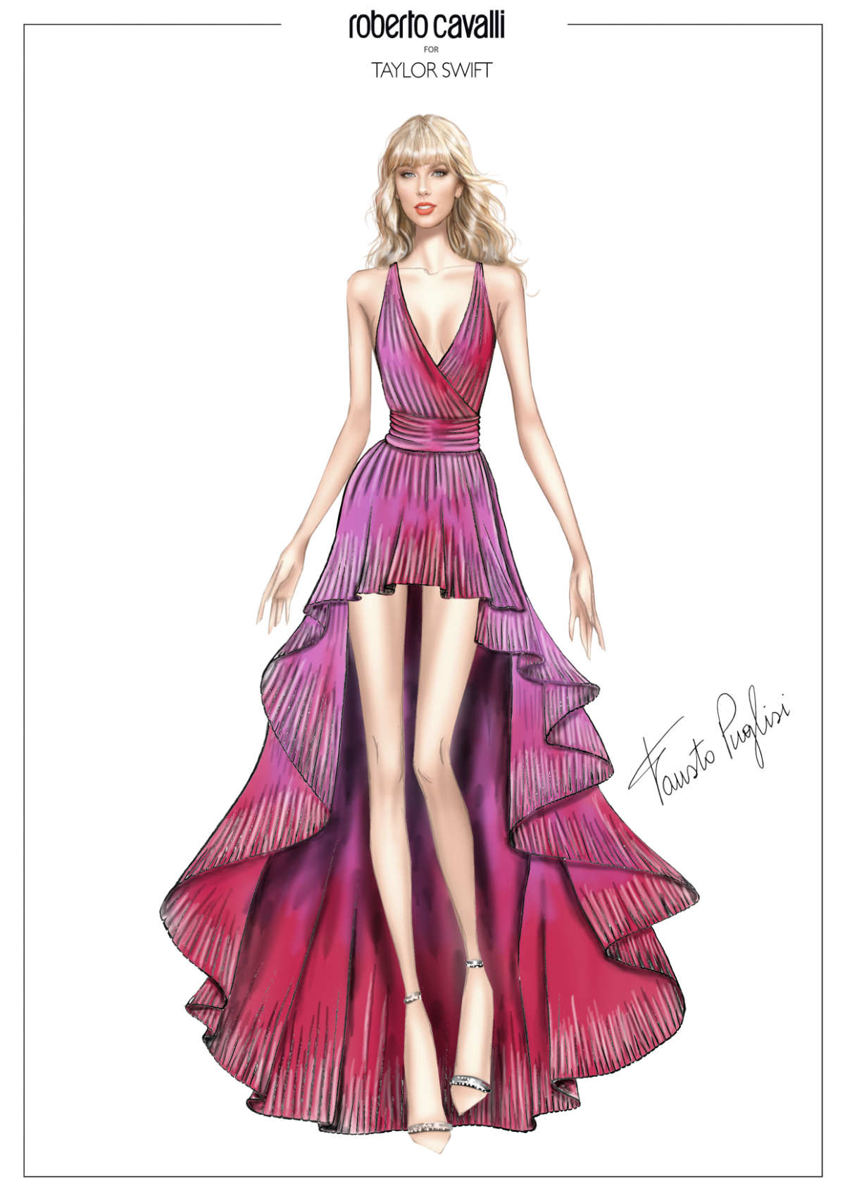 Taylor Swift In Custom Roberto Cavalli Couture At The Kick Off Date Of The Eras European Tour