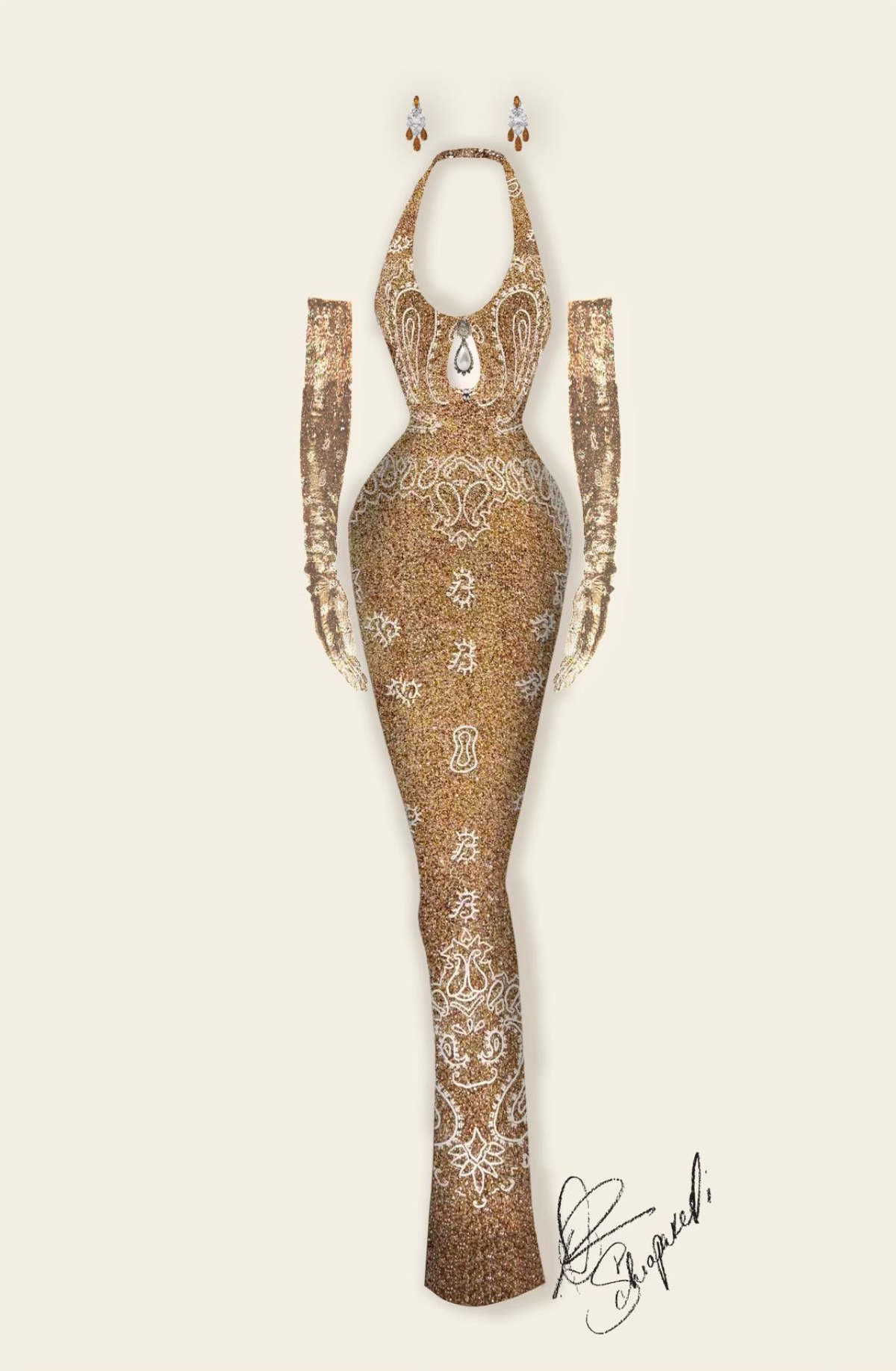 Beyoncé In Custom Schiaparelli Haute Couture At The 67th Grammy Awards