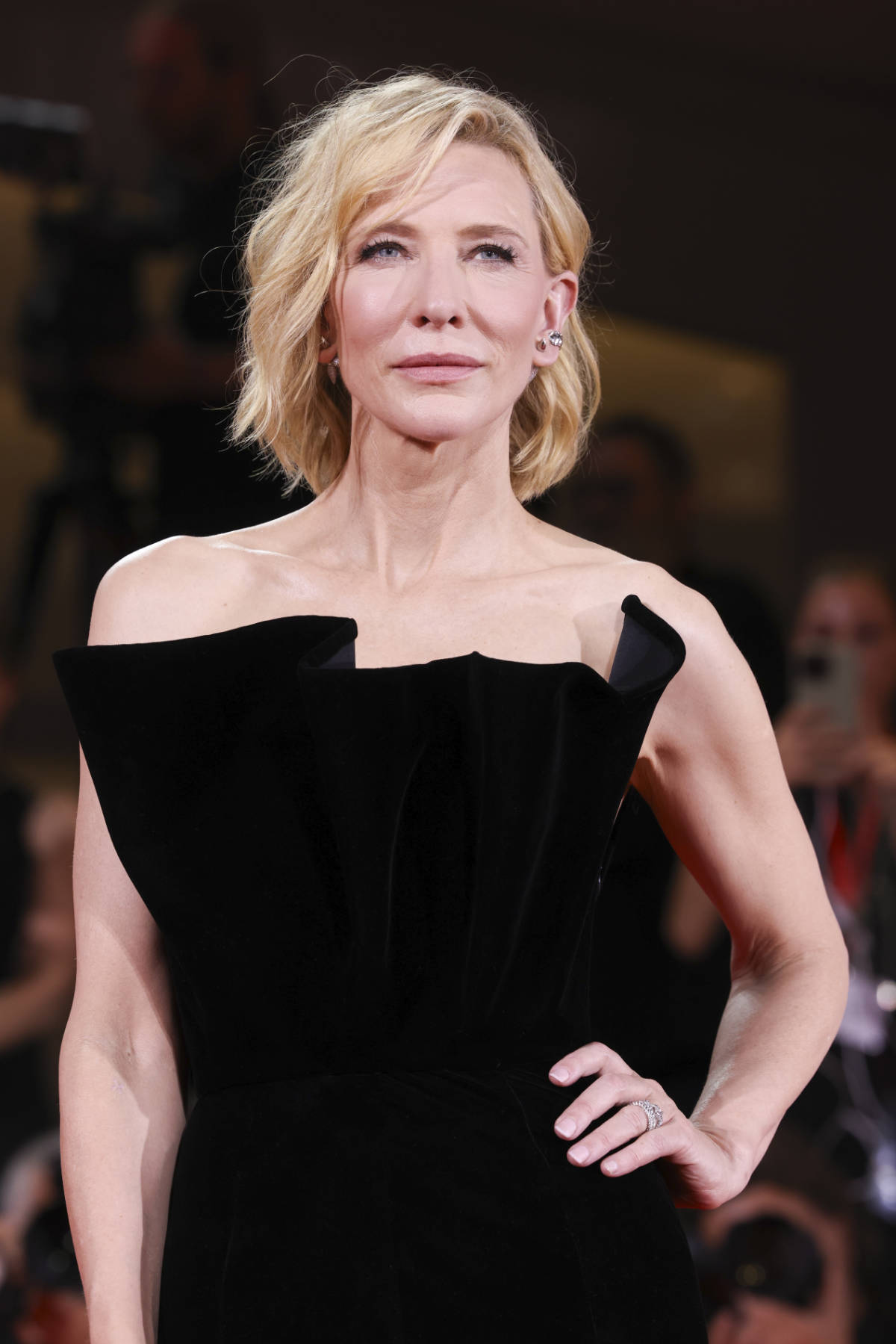 Cate Blanchett In Custom Louis Vuitton And High Jewelry At The Premiere Of ”Wolfs”