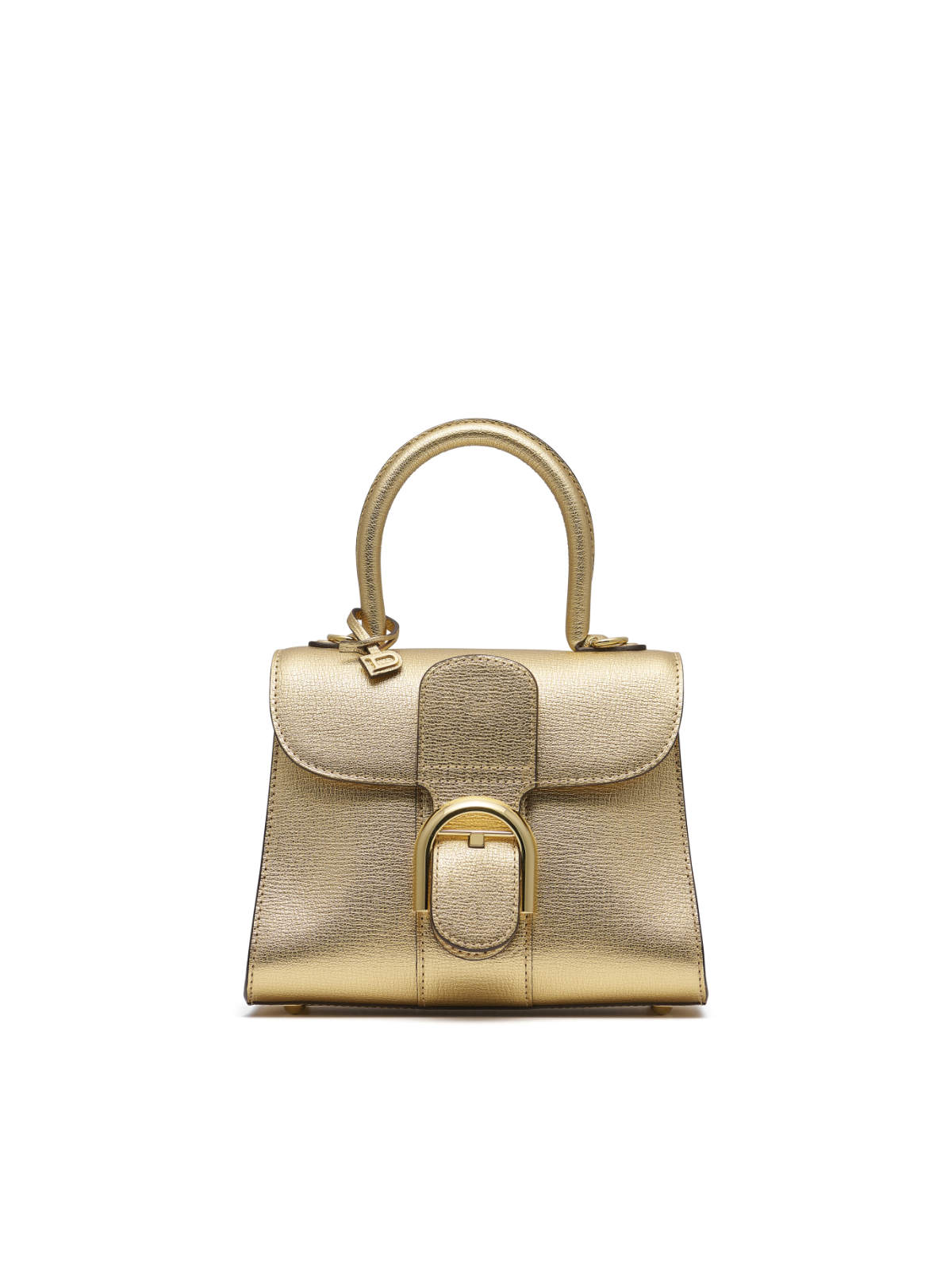 delvaux mini brilliant bag Grained Calfskin Gold GHW