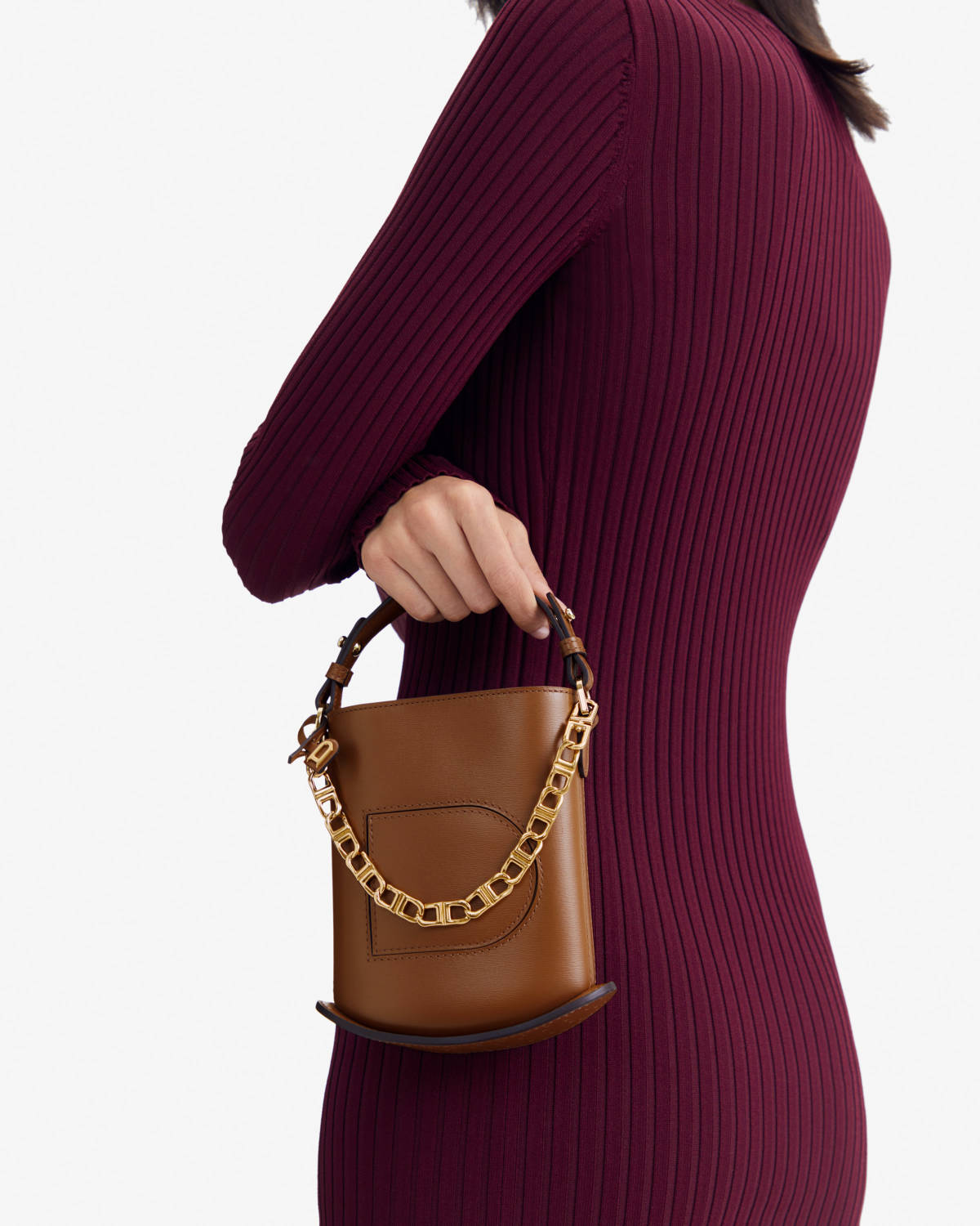 Auth DELVAUX Pin Eclat AA0619AAM030CDO Tan (Brown) Box Calf - Shoulder Bag