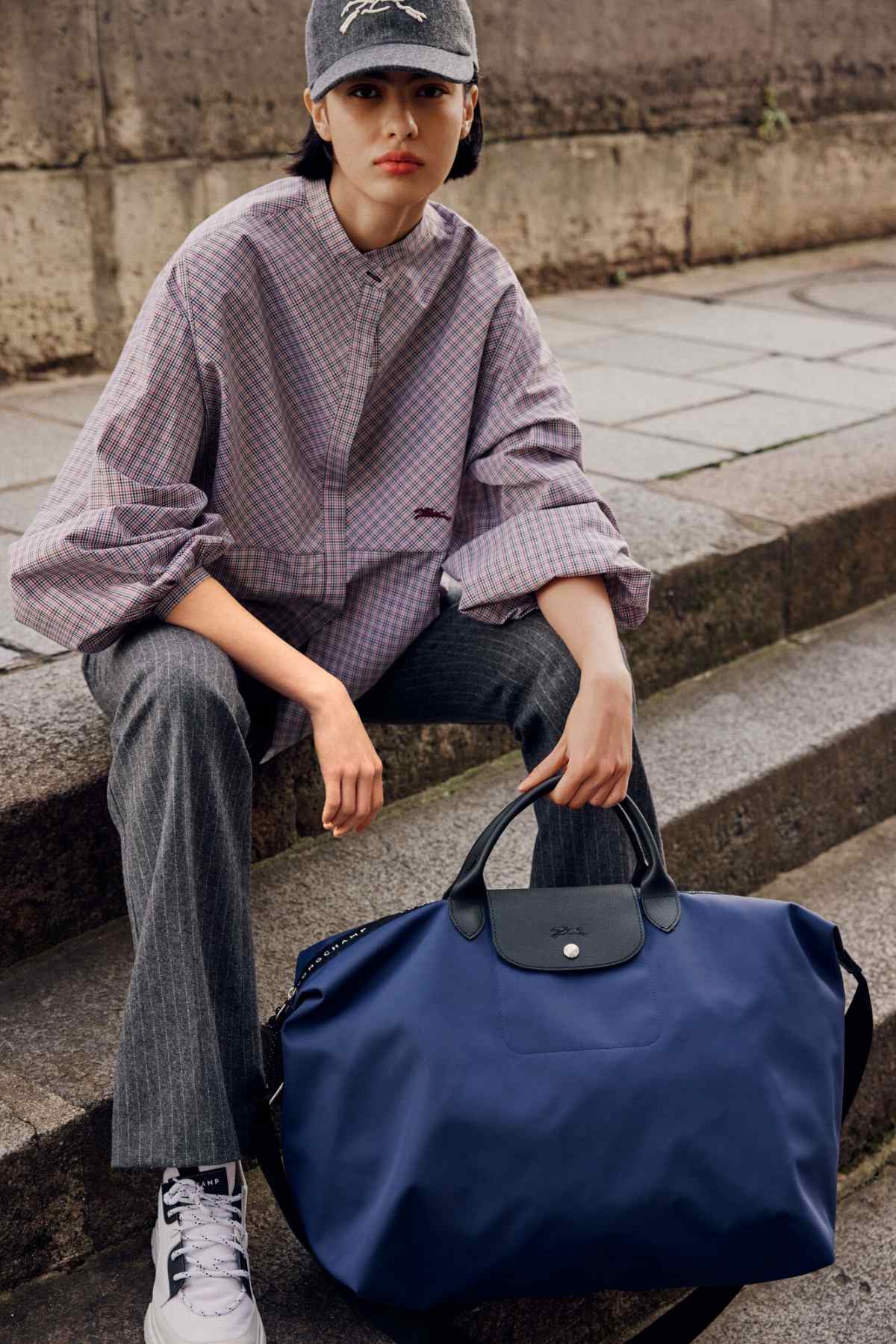 Longchamp Roseau Essential Bucket Bag in Blue