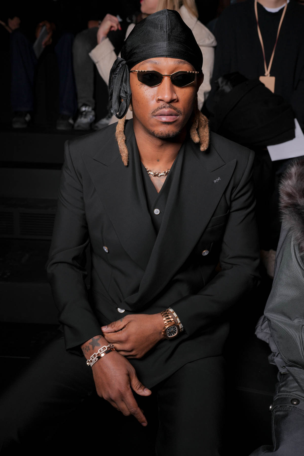 Shaboozey And Future In Messika At The Louis Vuitton Menswear Fall-Winter Show