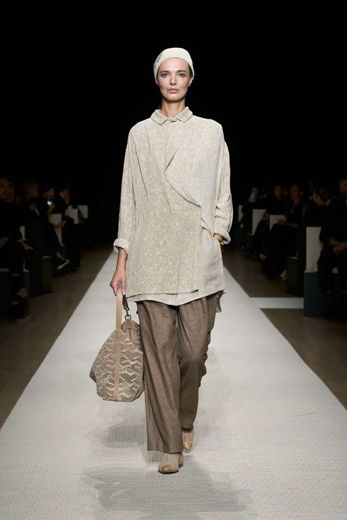 Giorgio Armani Presents His New Spring Summer 2025 Women's Collection: On A Journey