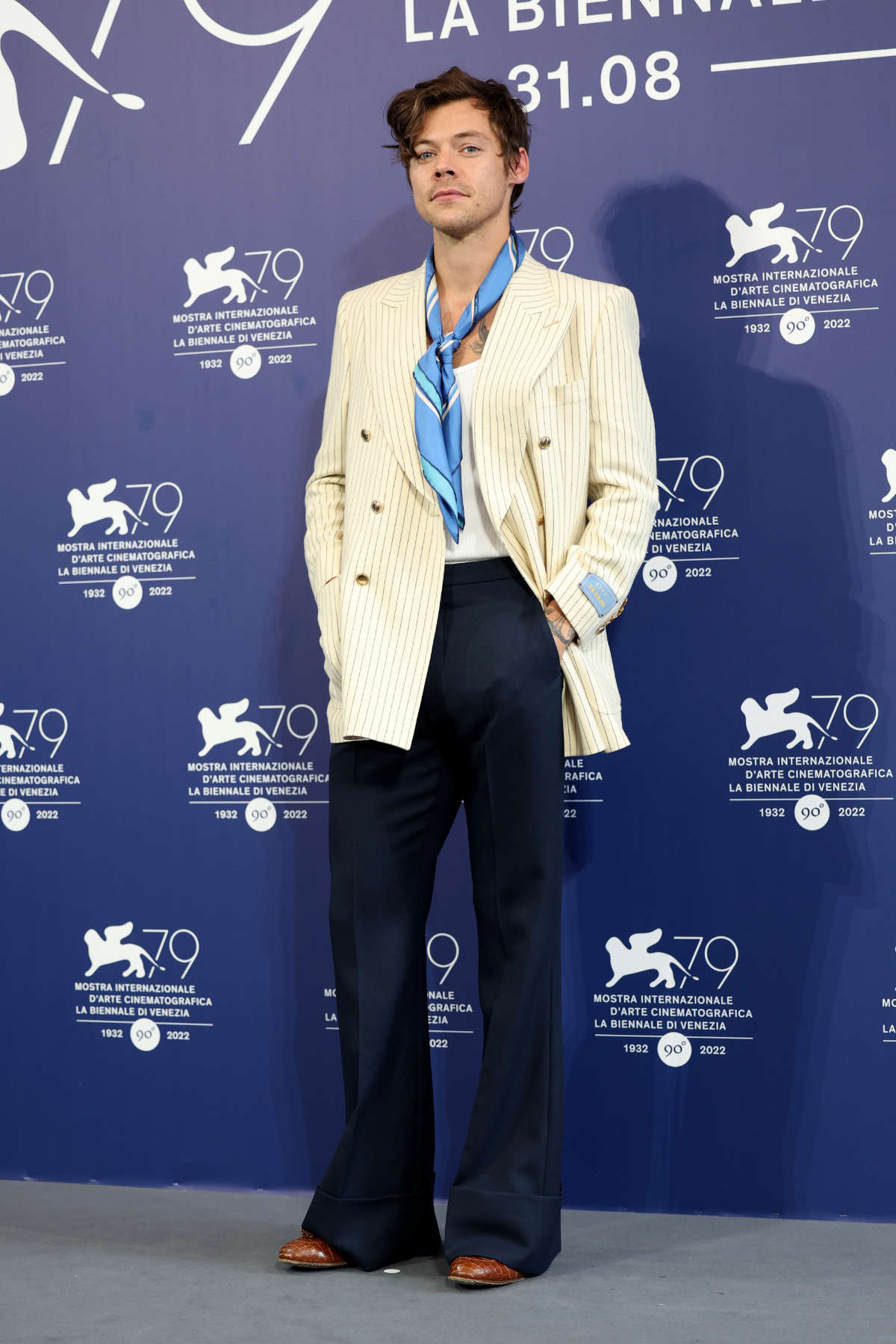 Harry Styles Wore Gucci HA HA HA During The 79th Venice International Film Festival