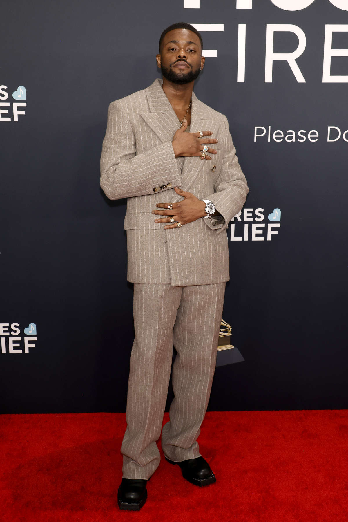 Lojay Wearing Hublot Watch To The 67th Annual Grammy Awards