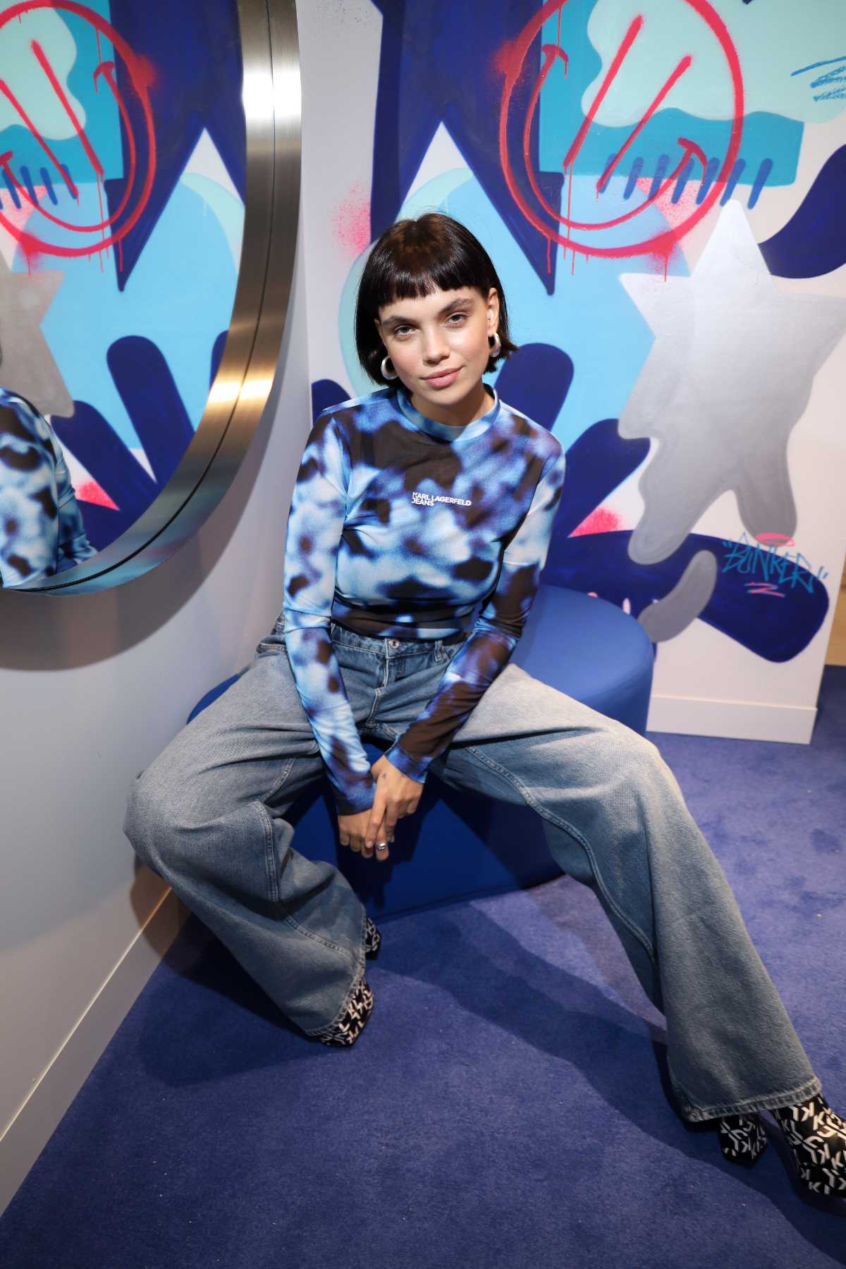 Martina Cariddi Wears Karl Lagerfeld Jeans For New Flagship Store Opening Party In Madrid