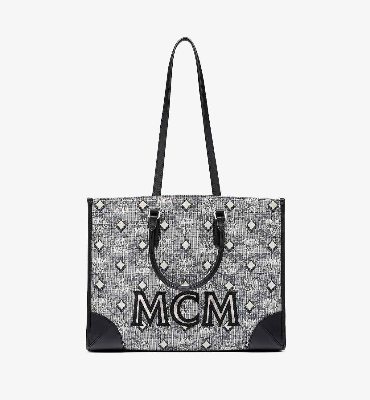 MCM Vintage Monogram Jacquard Aren Large Wallet on Chain Bag (SHF