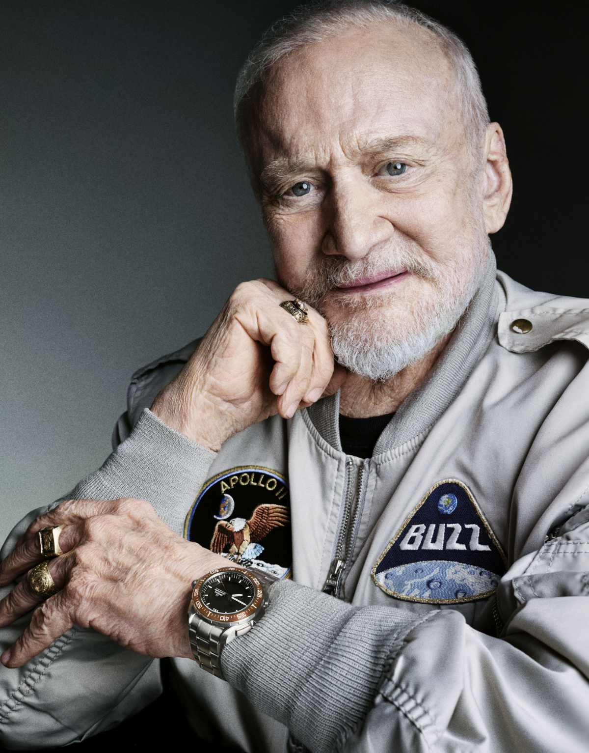 OMEGA Ambassador, Buzz Aldrin, Wearing Speedmaster X-33 Marstimer