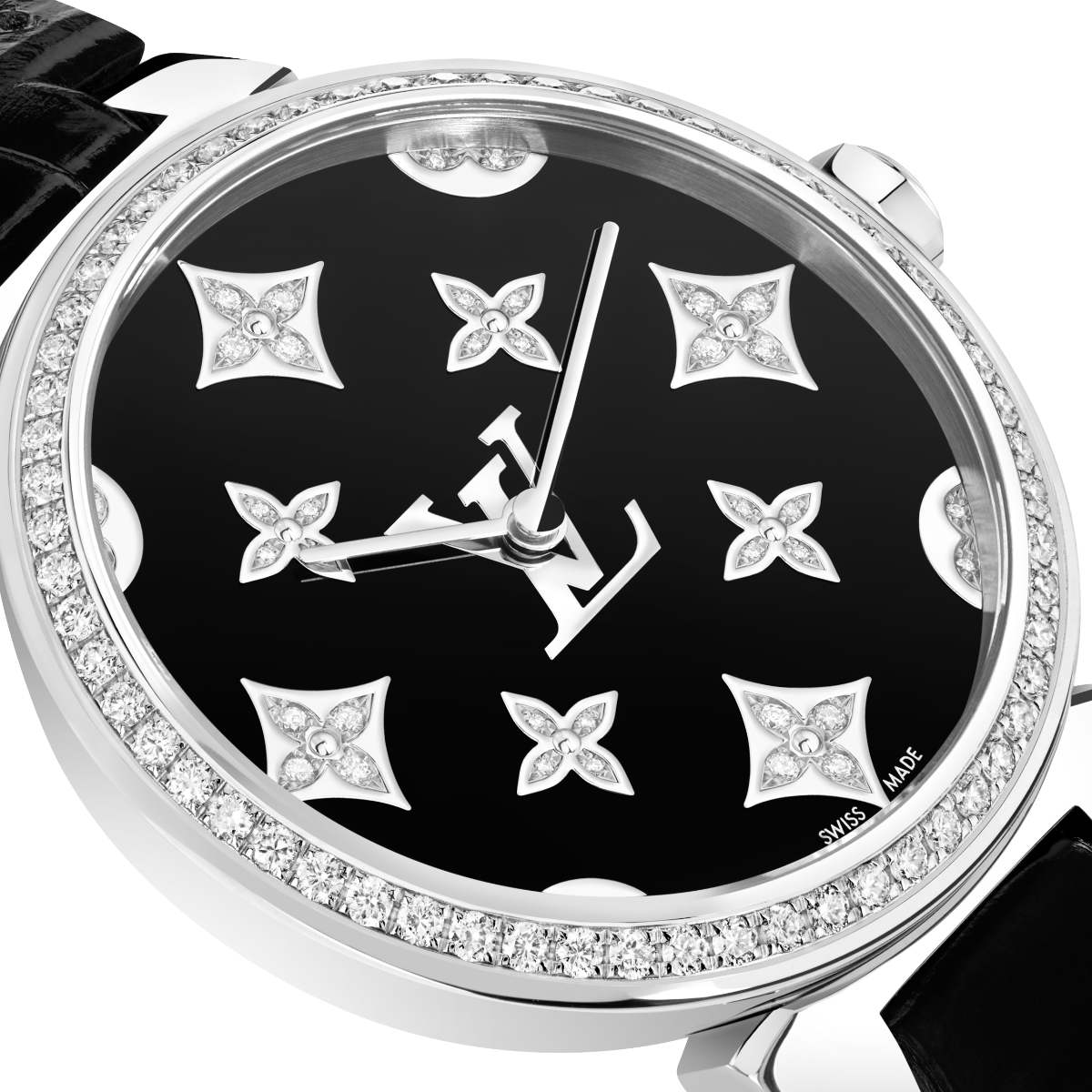 Louis Vuitton Presents Its New Watch: Tambour Slim Monogram Dentelle Black