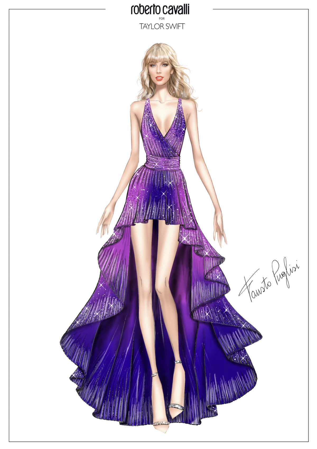 Taylor Swift In Custom Roberto Cavalli Couture During 