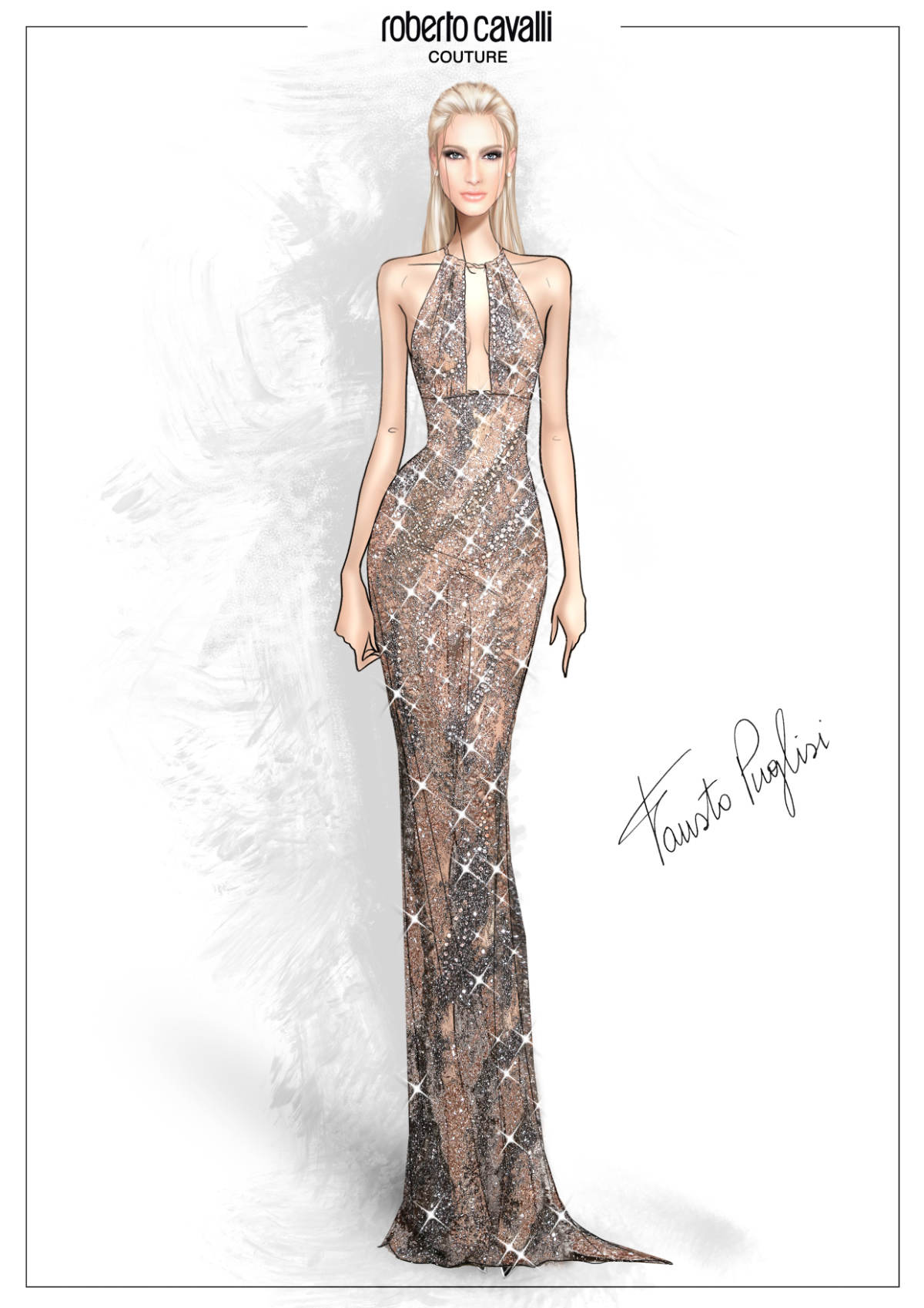 Roberto Cavalli Elevates amfAR Las Vegas Gala With “Divina Africa” Gown