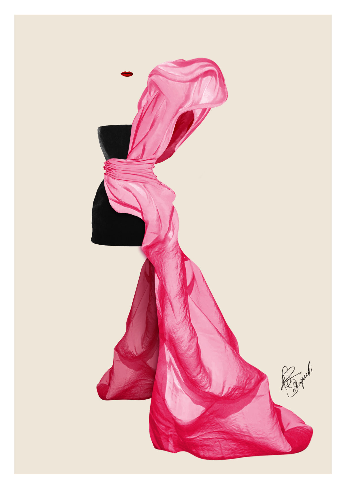 Margot Robbie In Custom Schiaparelli Haute Couture At The 30th Screen Actor Guild Awards
