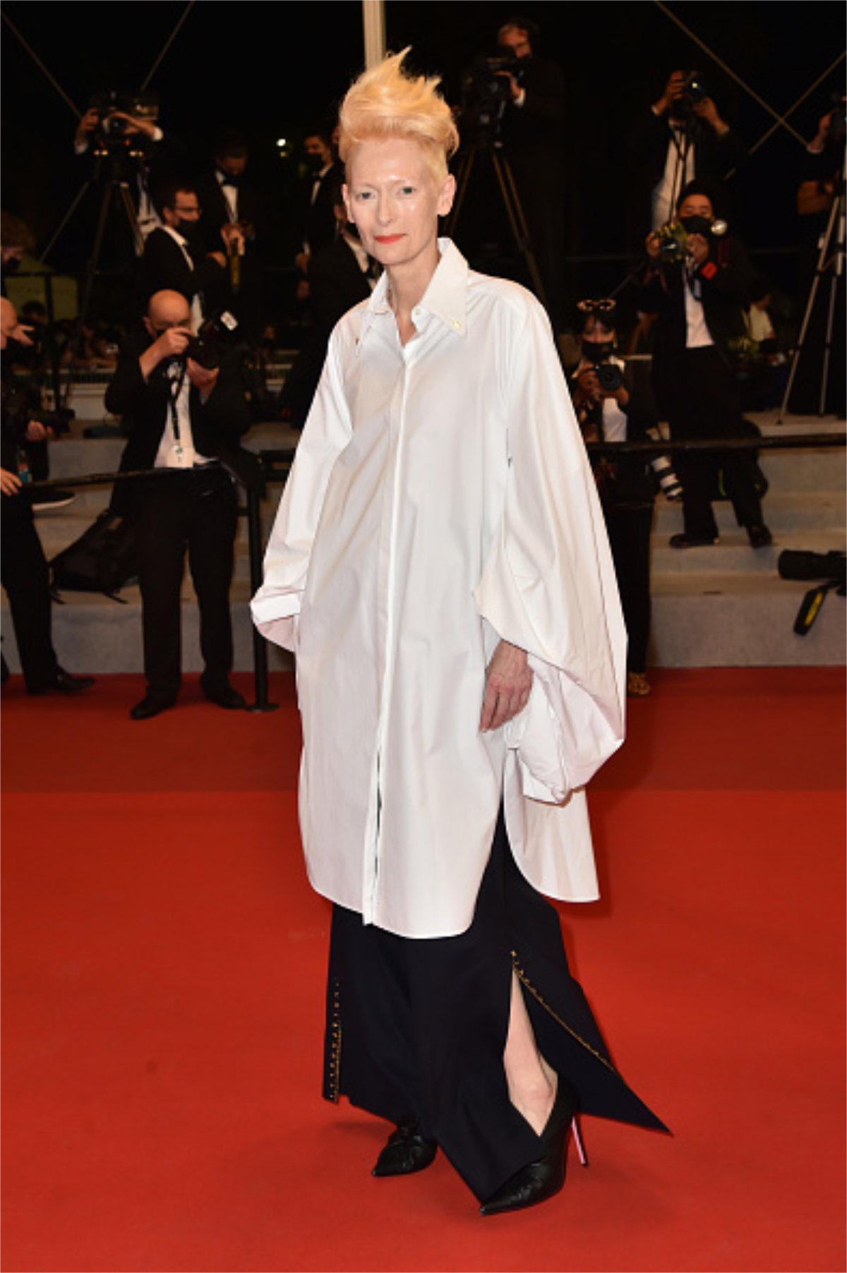 Tilda Swinton Wore Schiaparelli Haute Couture At The 74th Cannes Film Festival