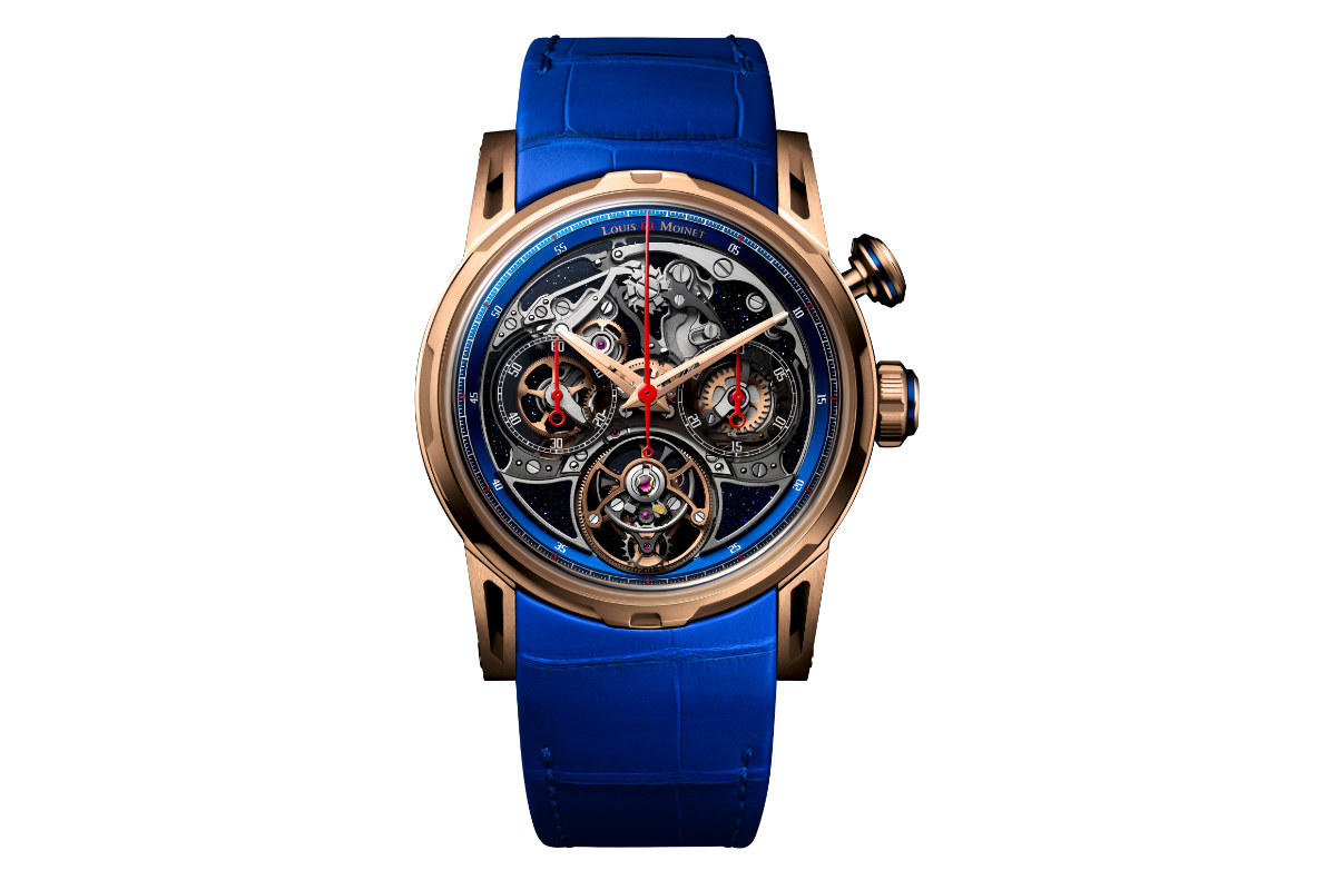 Louis Moinet Memoris 'Red Eclipse' Chronograph Engraved Pink Gold