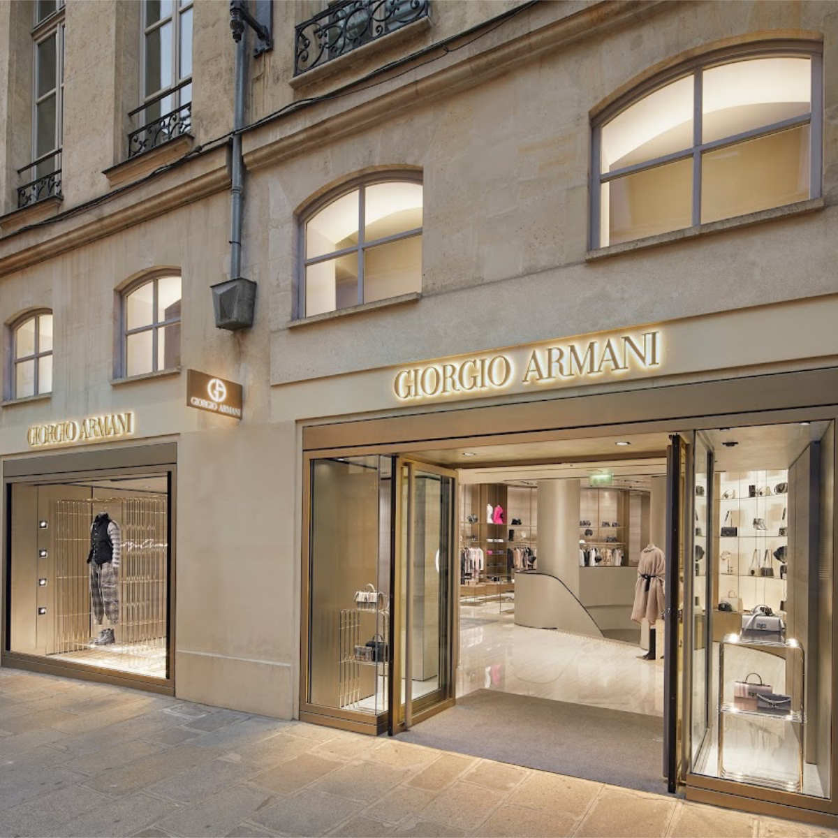 Giorgio Armani Boutique Saint Honoré Paris: Beige Cotton And Cupro Jersey T- shirt - Luxferity